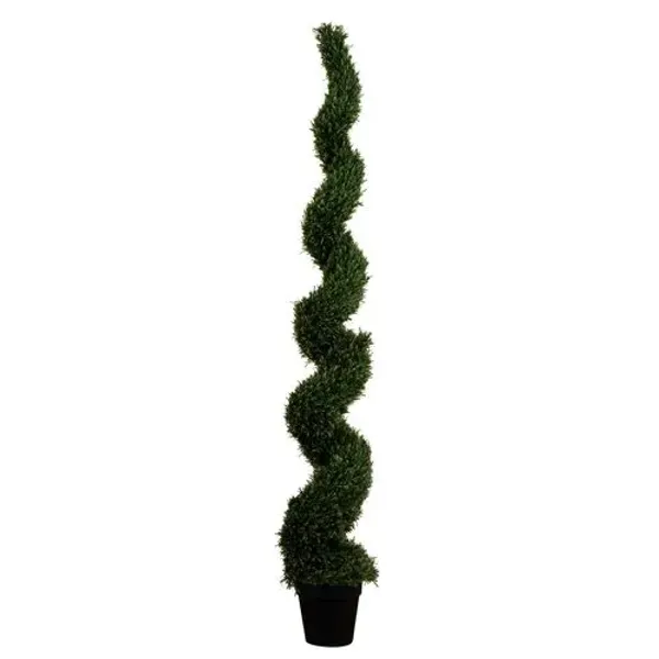 8ft. UV Resistant Artificial Rosemary Spiral Topiary Tree - Green