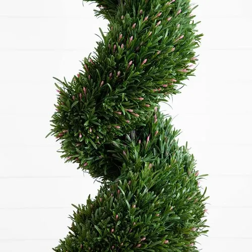 9ft. UV Resistant Artificial Rosemary Spiral Topiary Tree - Indoor/Outdoor - Green