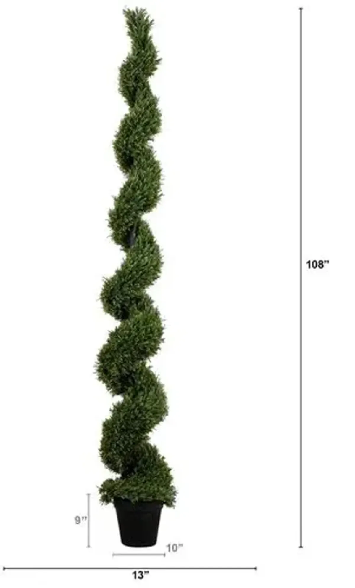 9ft. UV Resistant Artificial Rosemary Spiral Topiary Tree - Indoor/Outdoor - Green