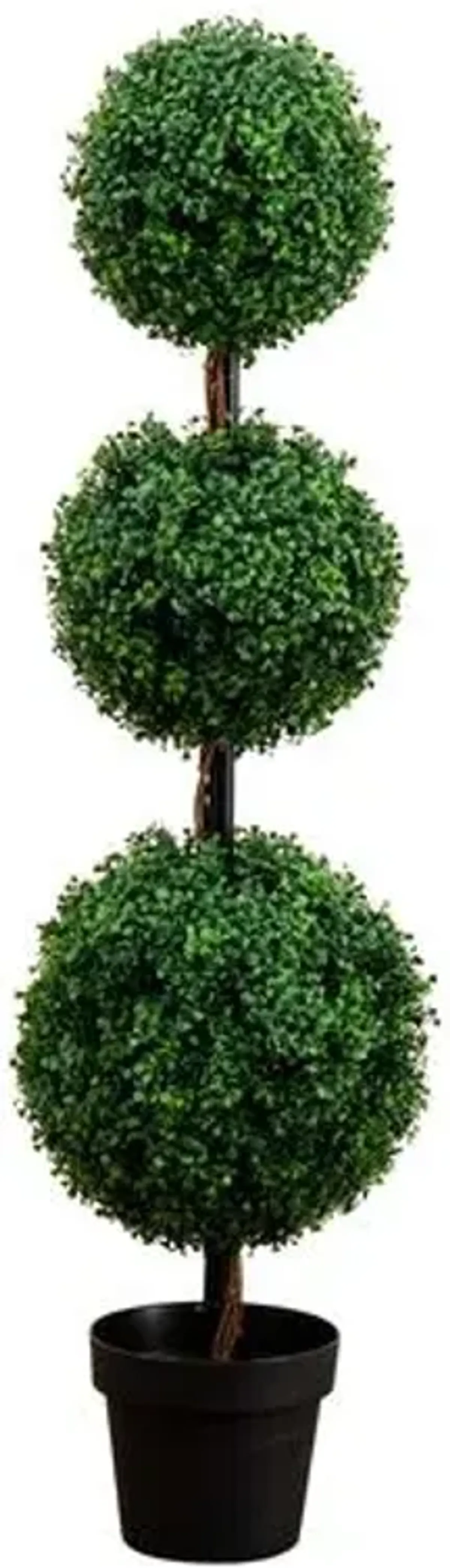 4ft. Artificial Triple Ball Boxwood Topiary Tree - Indoor/Outdoor - Green