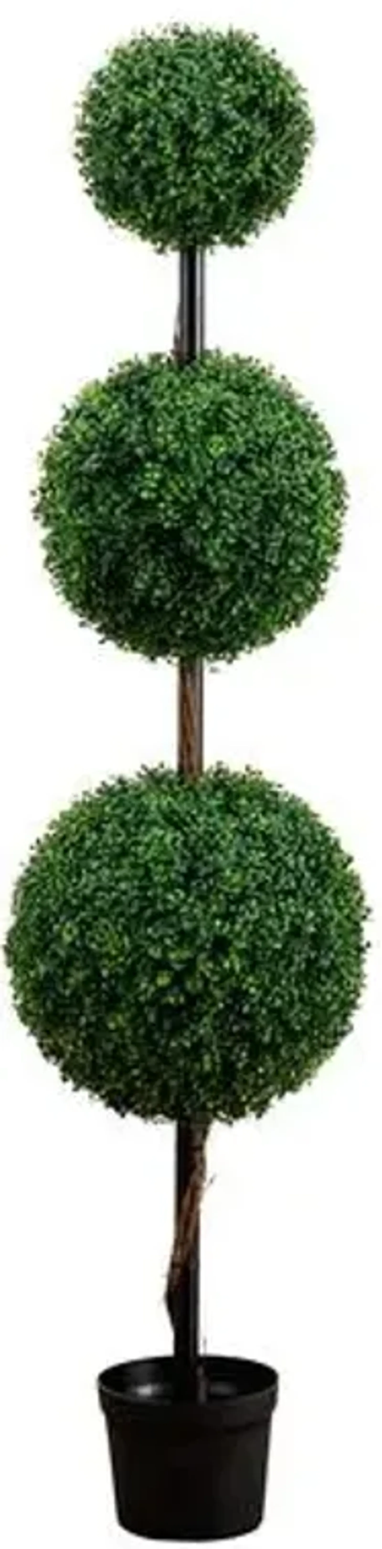 6ft. Artificial Triple Ball Boxwood Topiary Tree - Indoor/Outdoor - Green