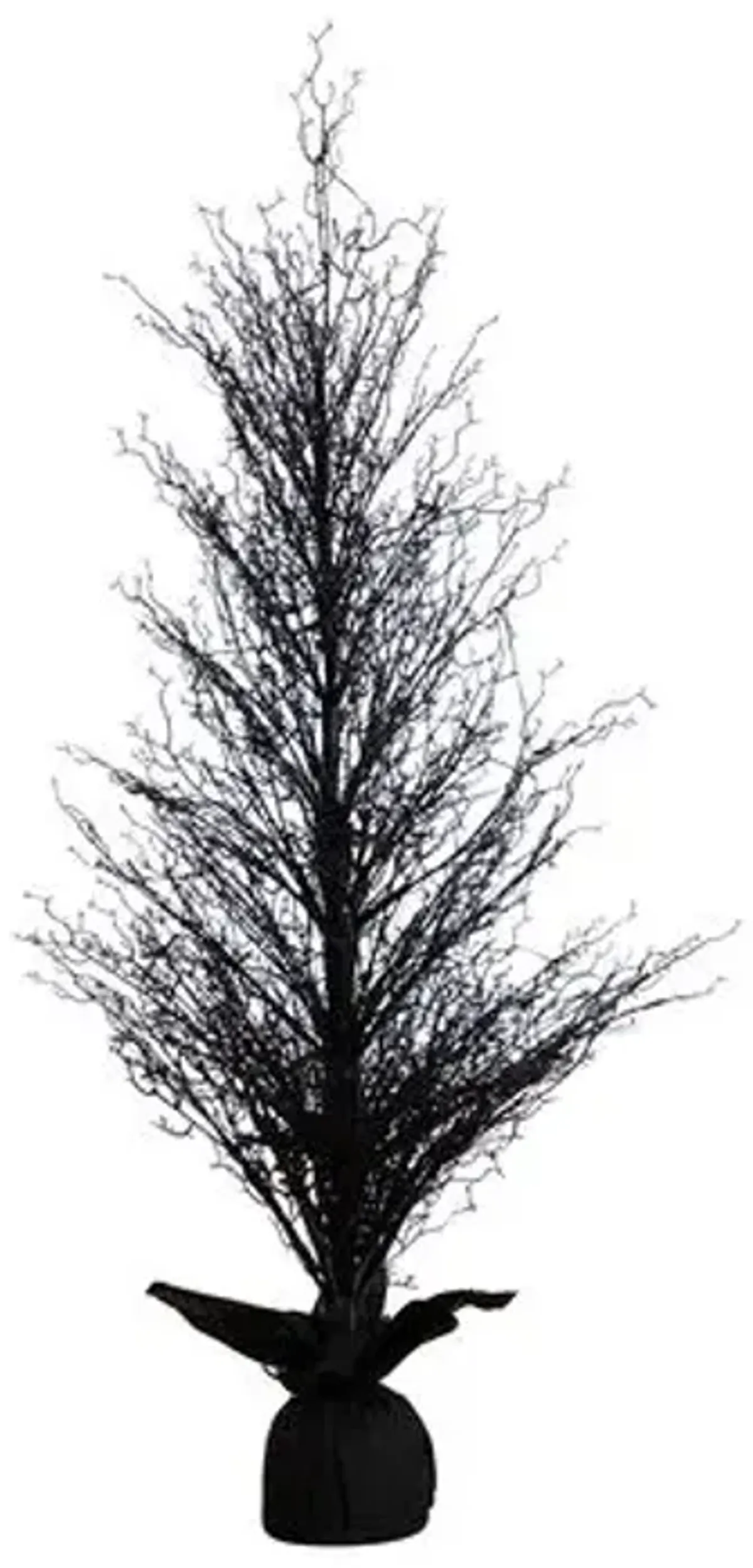 5ft. Pre-Lit Halloween Black Twig Artificial Fall Tree in Burlap Planter - 60Hx24Wx24D in