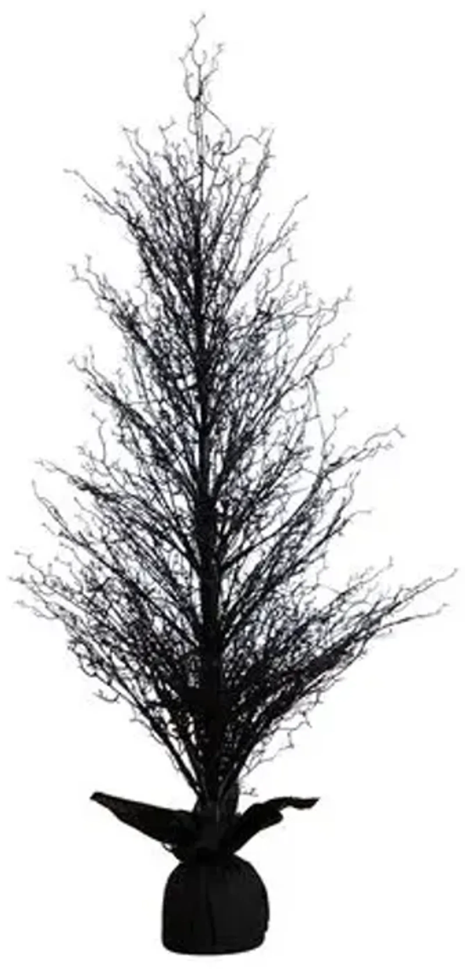 5ft. Pre-Lit Halloween Black Twig Artificial Fall Tree in Burlap Planter - 60Hx24Wx24D in