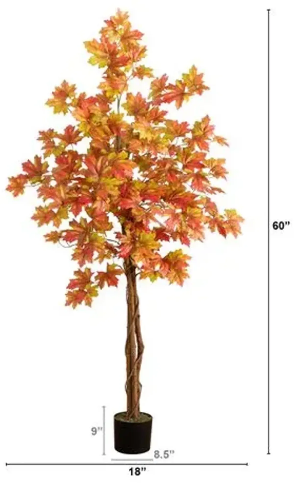 5ft. Autumn Deluxe Maple Artificial Fall Tree - Orange