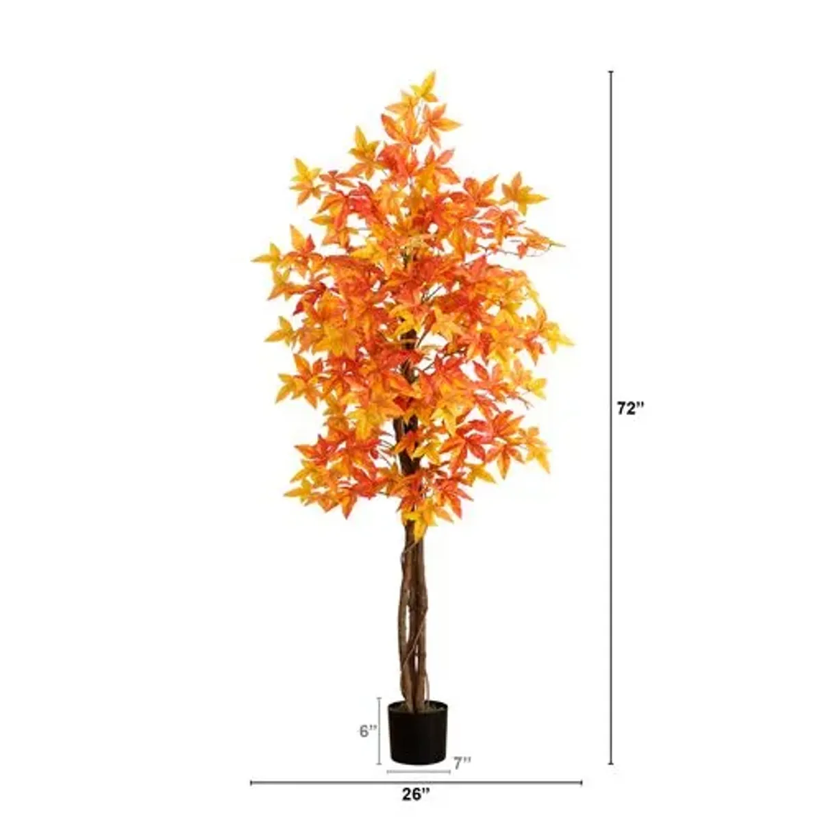 6ft. Autumn Deluxe Maple Artificial Fall Tree - Green