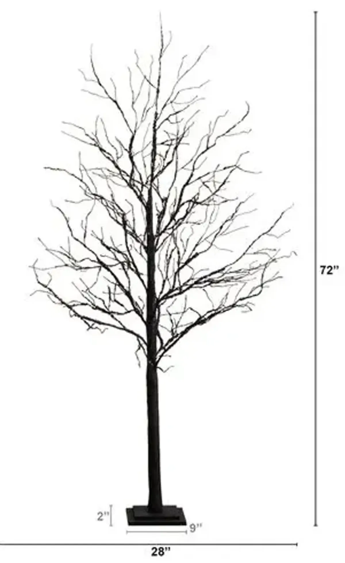 6ft. Pre-Lit Halloween Deluxe Black Twig Artificial Fall Tree - Green