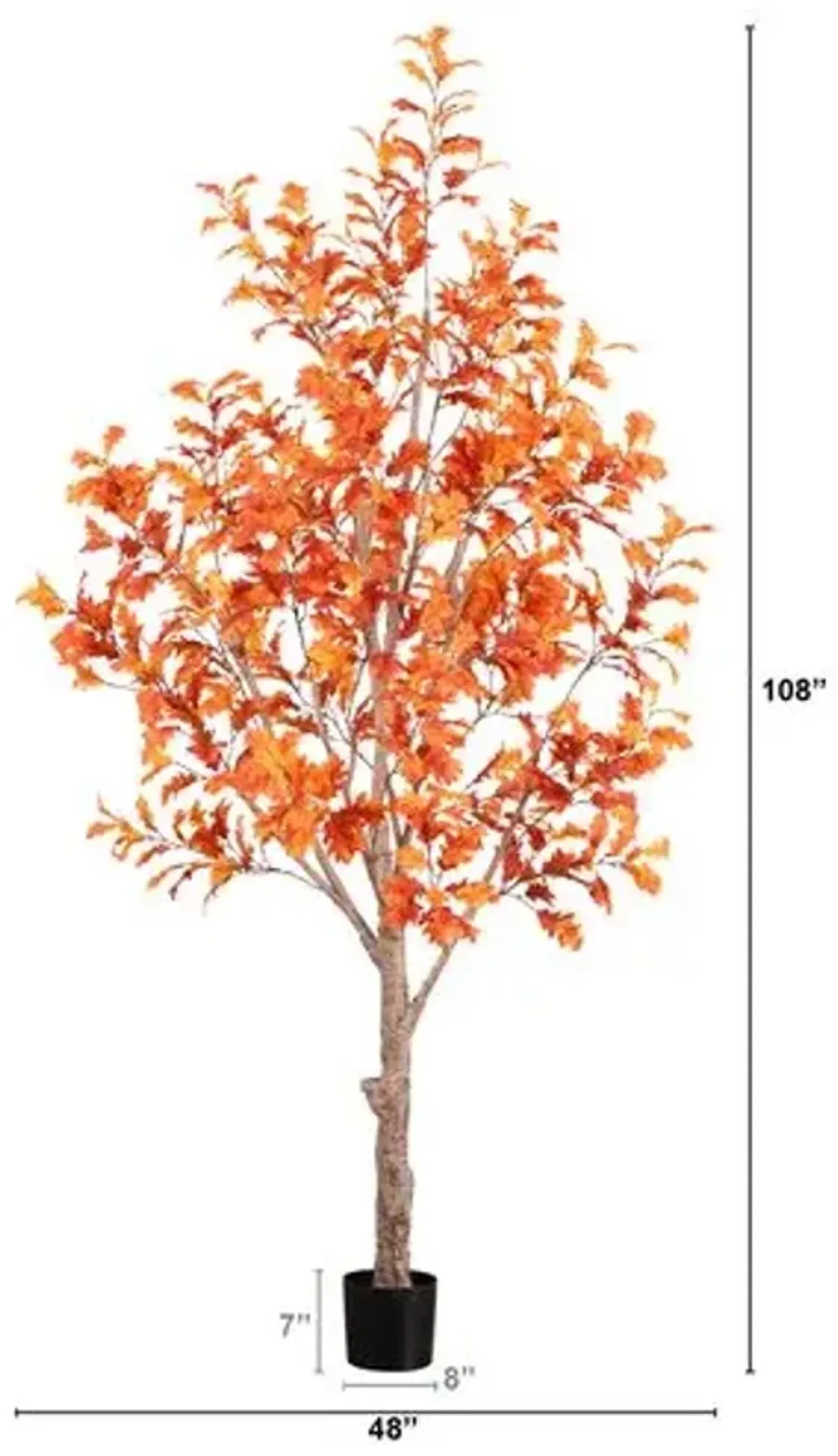 9ft. Autumn Oak Artificial Fall Tree - Orange