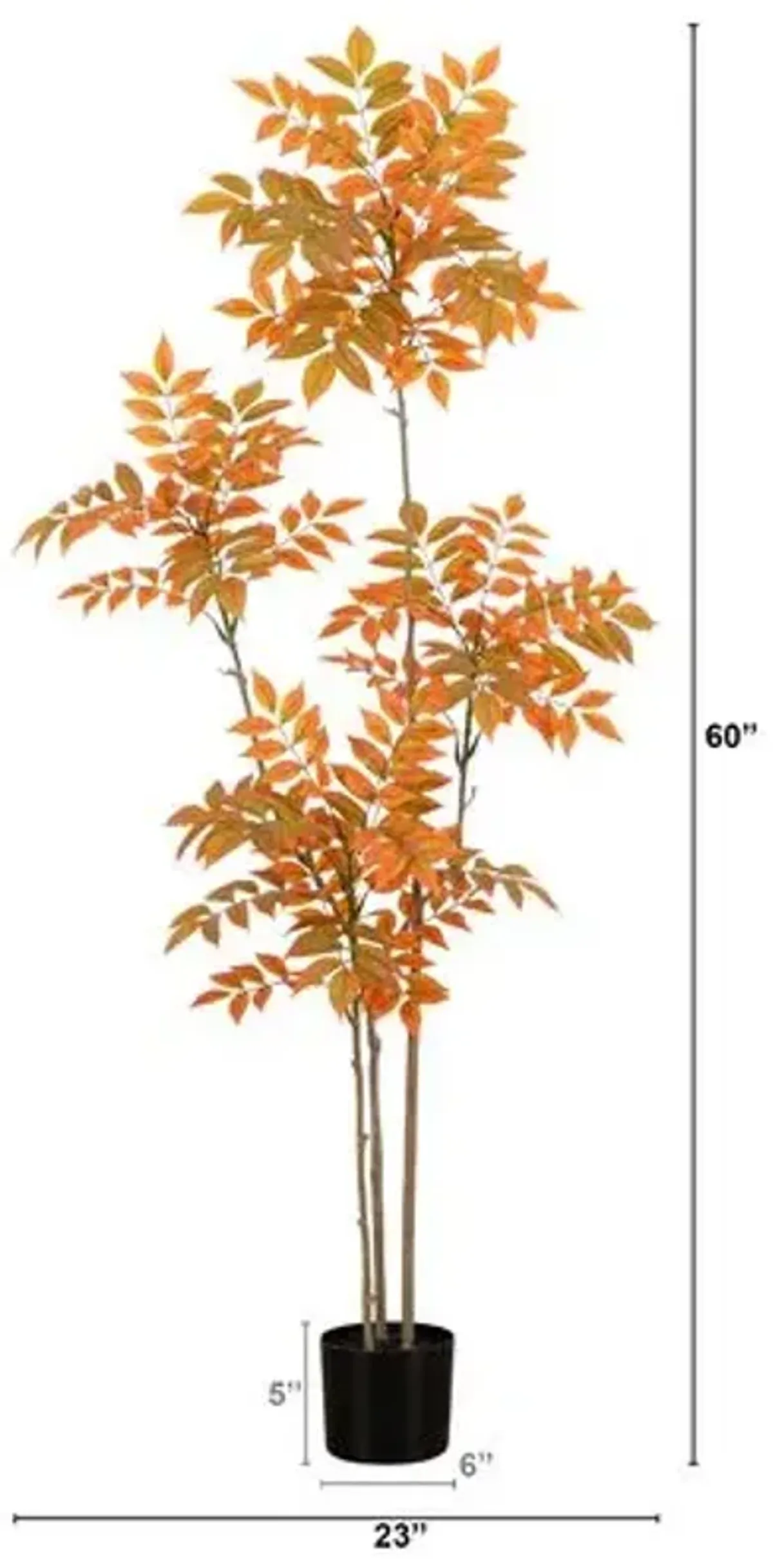 5ft. Autumn Minimalist Sumac Artificial Fall Tree - Orange