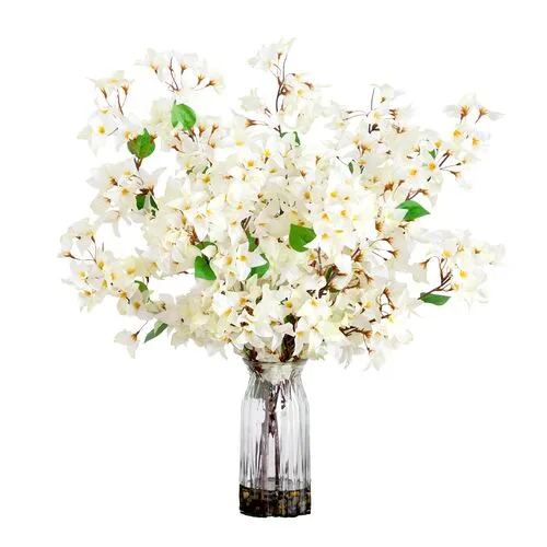 31in. Artificial Bougainvillea Arrangement in Vase - Green