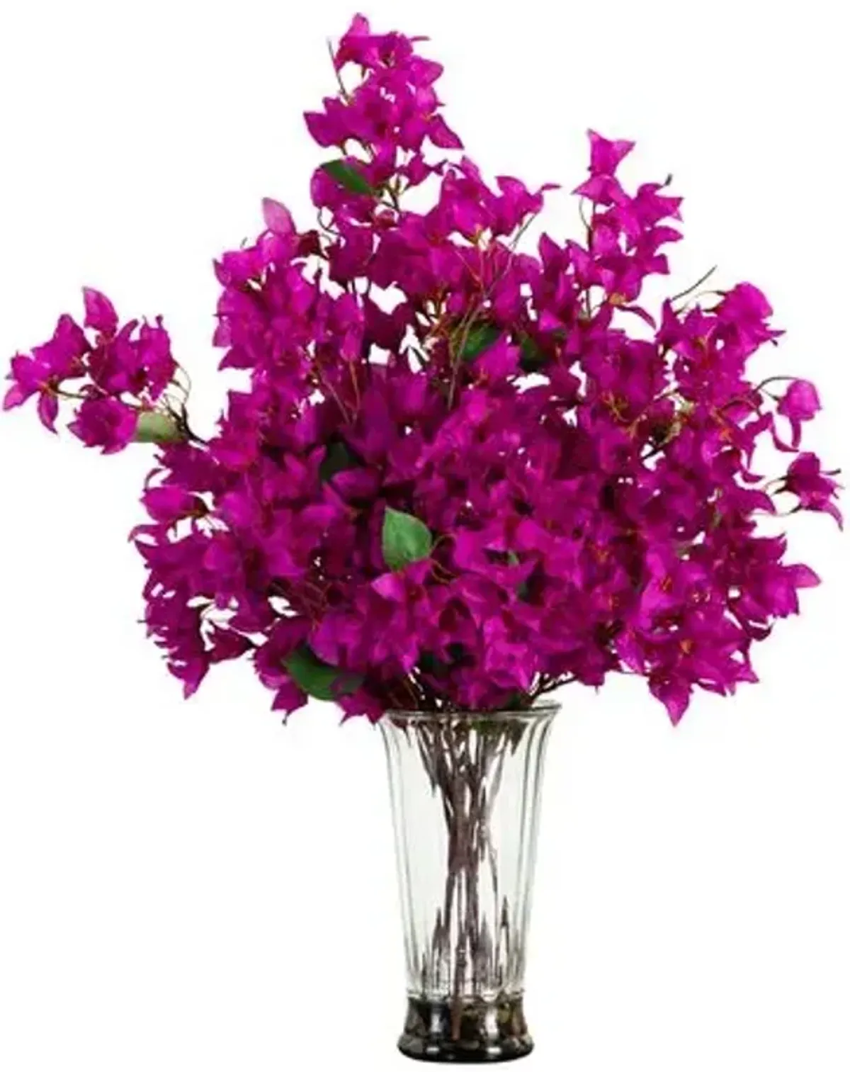 30in. Artificial Bougainvillea Arrangement in Glass Vase - Green