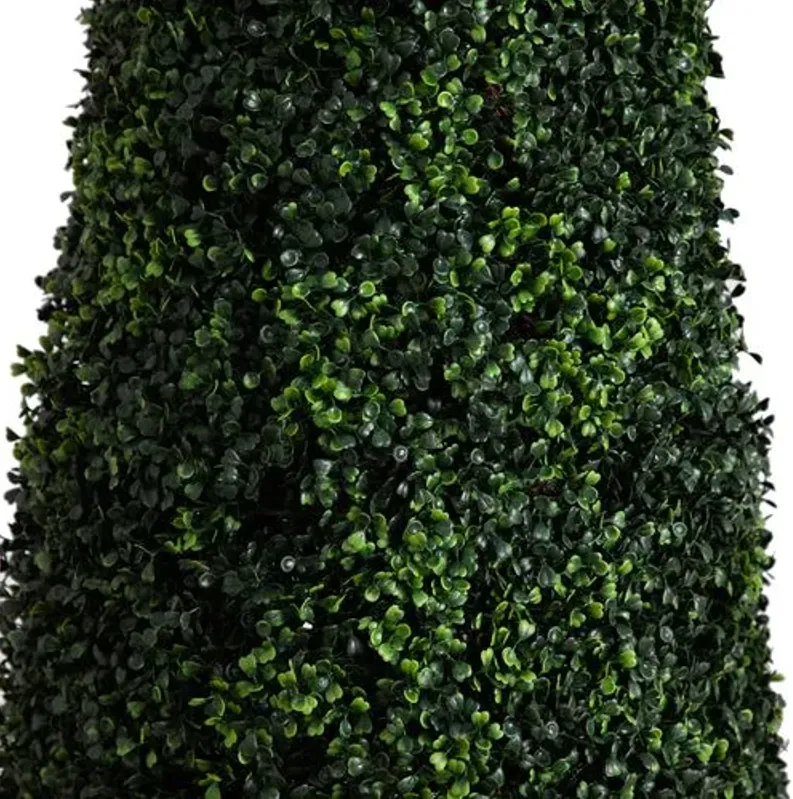 8ft UV Resistant Artificial Boxwood Topiary Cone Tree - Green