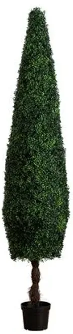 8ft UV Resistant Artificial Boxwood Topiary Cone Tree - Green