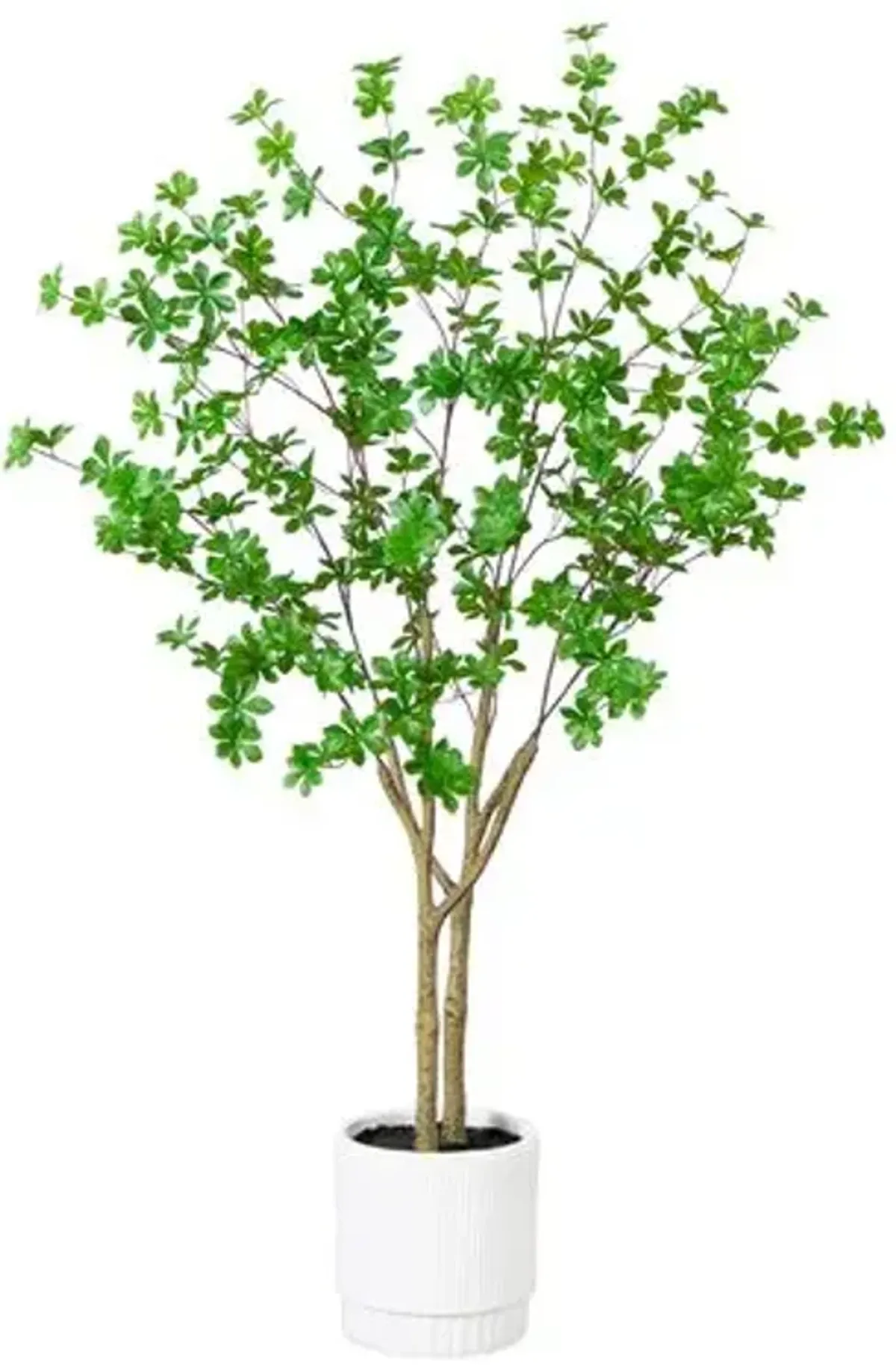 5ft. Artificial Enkianthus Tree - White Decorative Planter - Green - 60Hx26Wx26D in