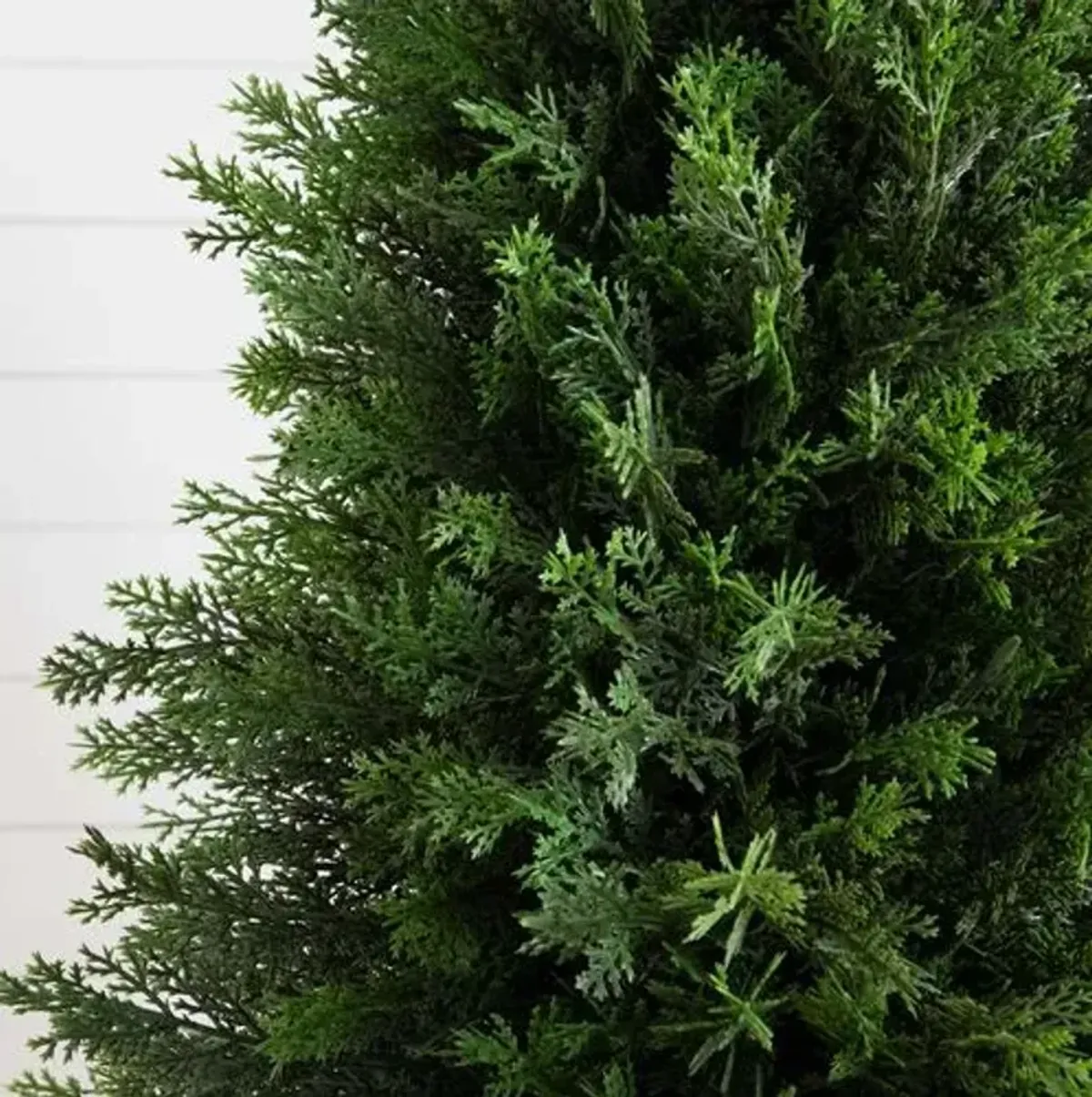 3ft. UV Resistant Artificial Cedar Tree - Decorative White Planter - Green - 36Hx14Wx14D in