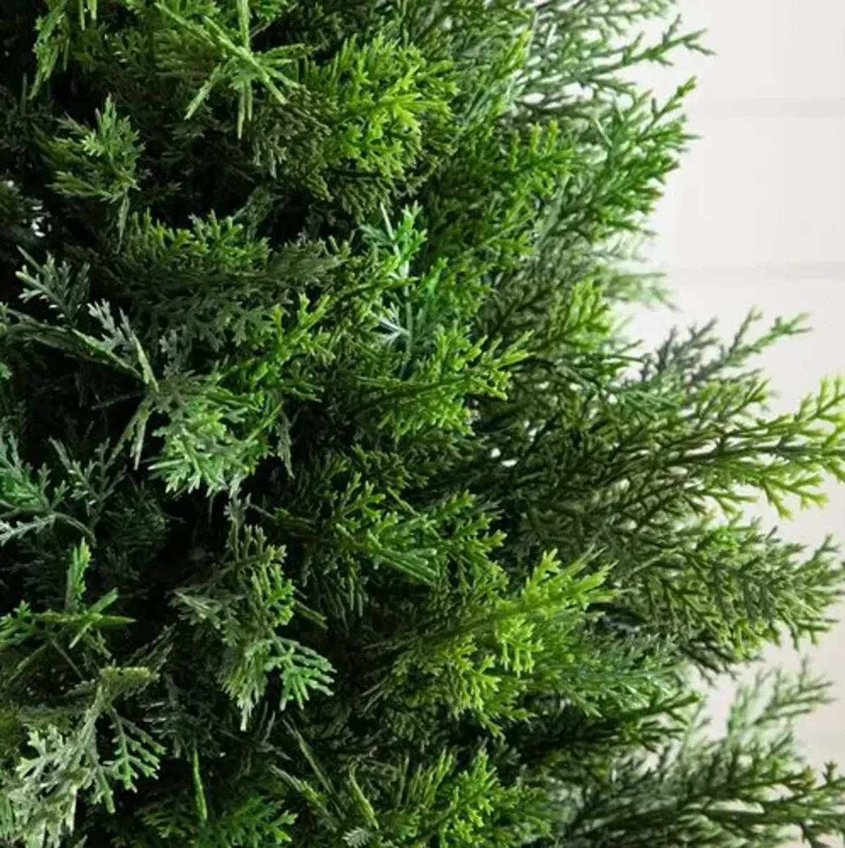 3ft. UV Resistant Artificial Cedar Tree - Decorative White Planter - Green - 36Hx14Wx14D in