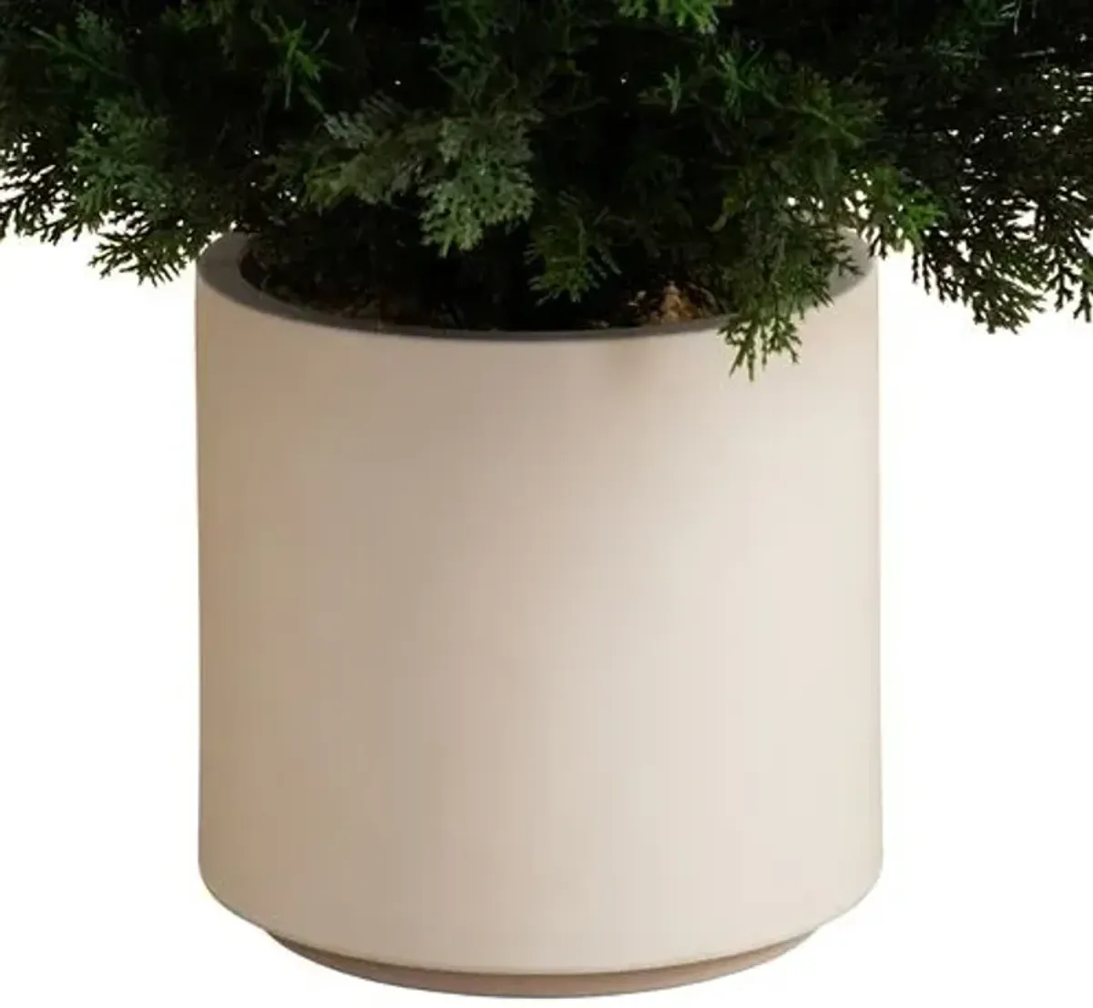 6ft. UV Resistant Artificial Cedar Tree - Decorative White Planter - Green - 72Hx23Wx23D in