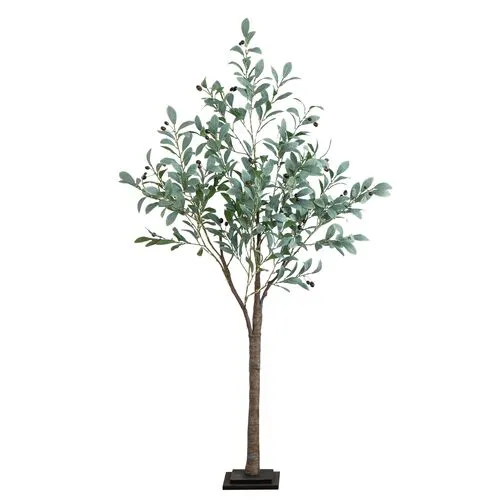 5ft. Lighted Artificial Fruiting Olive Tree - Green