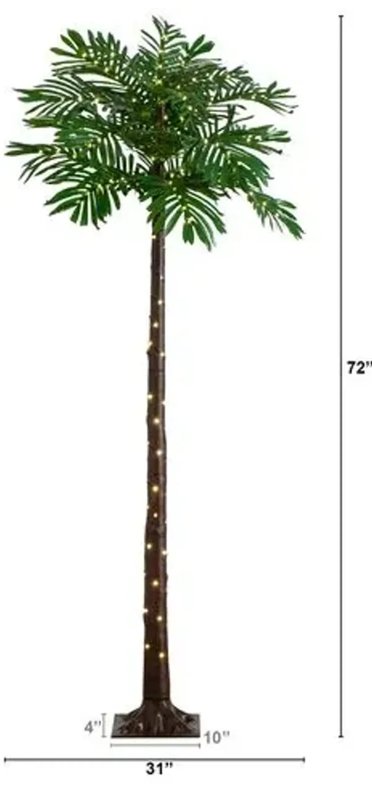 6ft. UV Resistant Lighted Artificial Palm Tree - Green