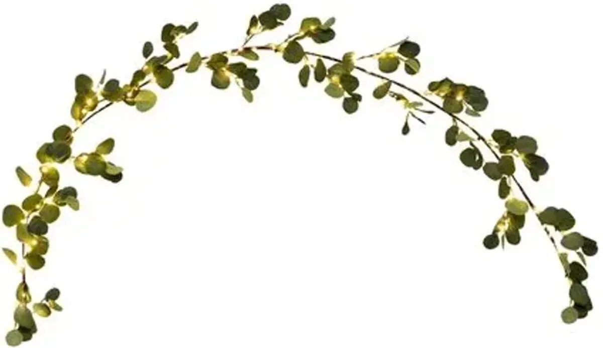 6.5ft. Lighted Artificial Eucalyptus Garland - Green