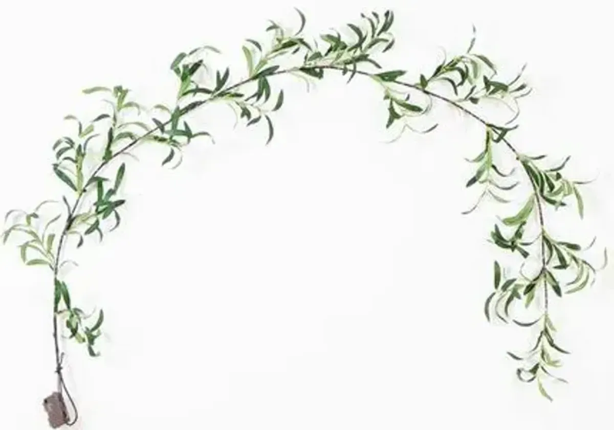 6.5ft. Lighted Artificial Olive Garland - Green