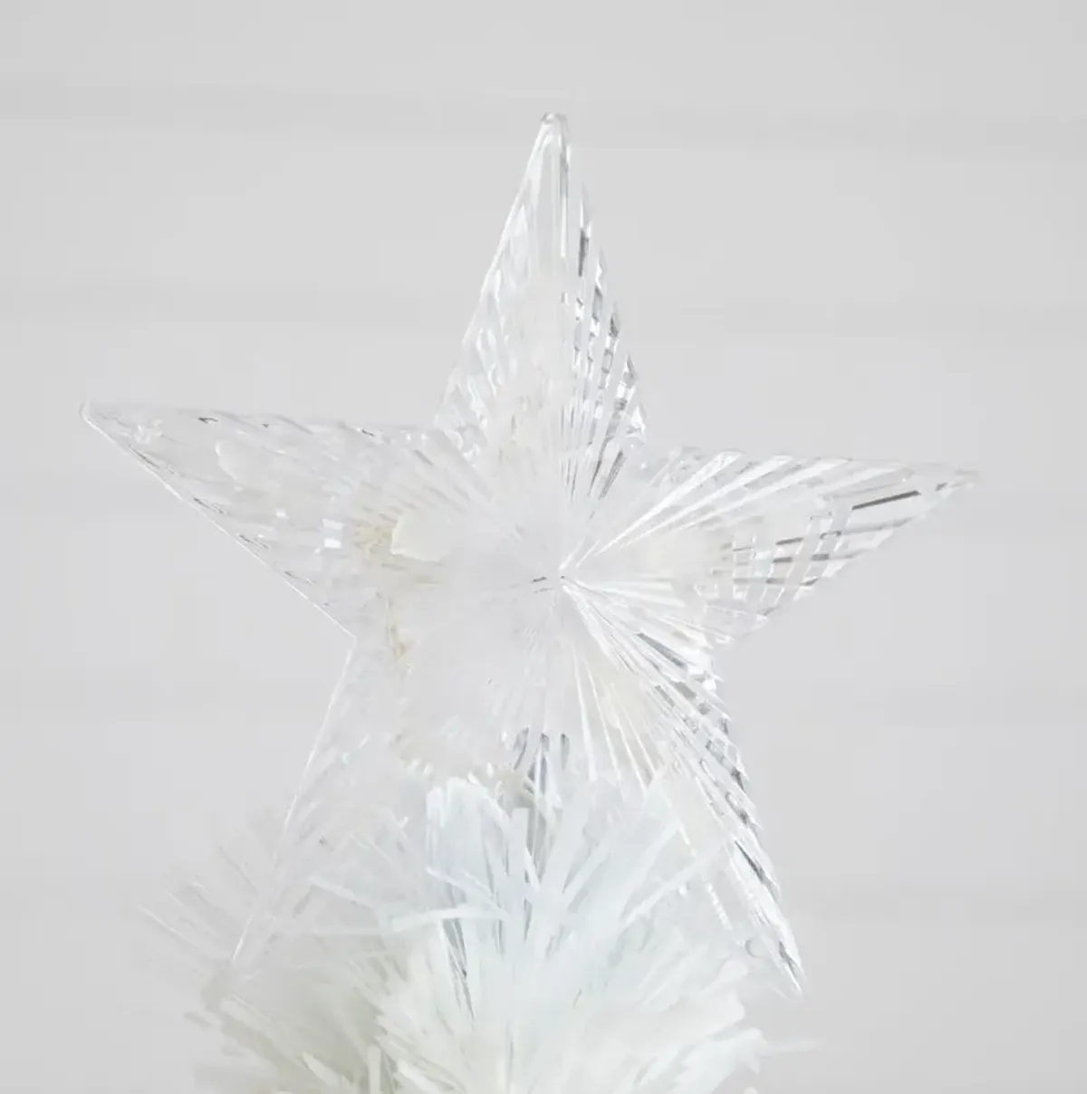 6ft. Pre-Lit Fiber Optic Artificial White Christmas Tree with Star Tree Topper