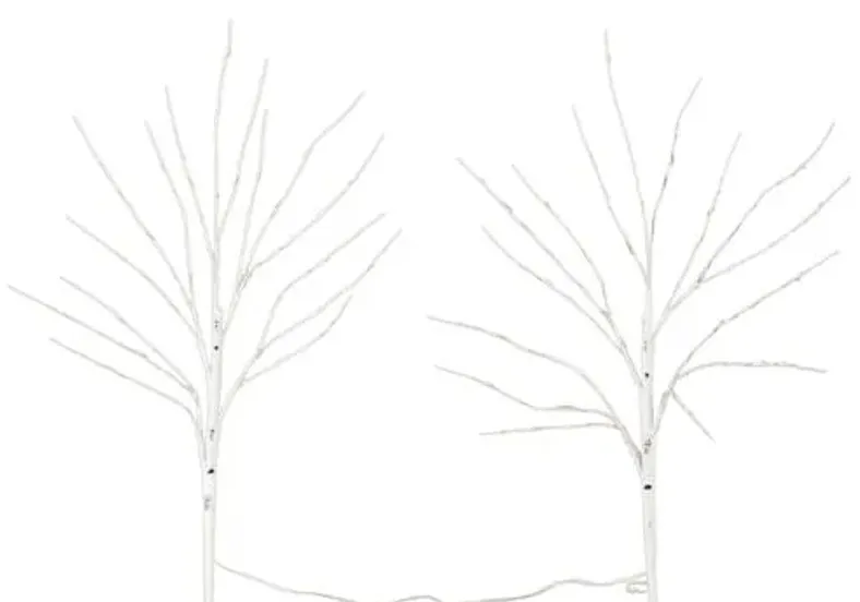 Set of 2 24in. Pre-Lit Artificial White Birch Branches