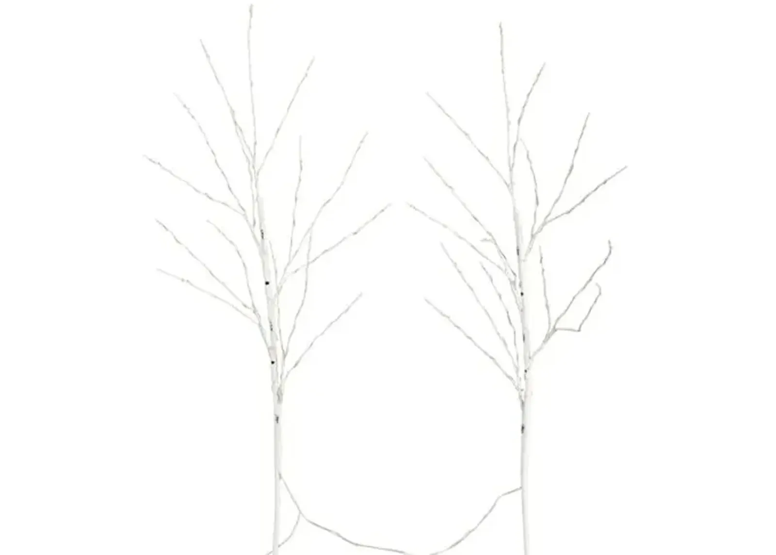 Set of 2 36in. Pre-Lit Artificial White Birch Branches - Green