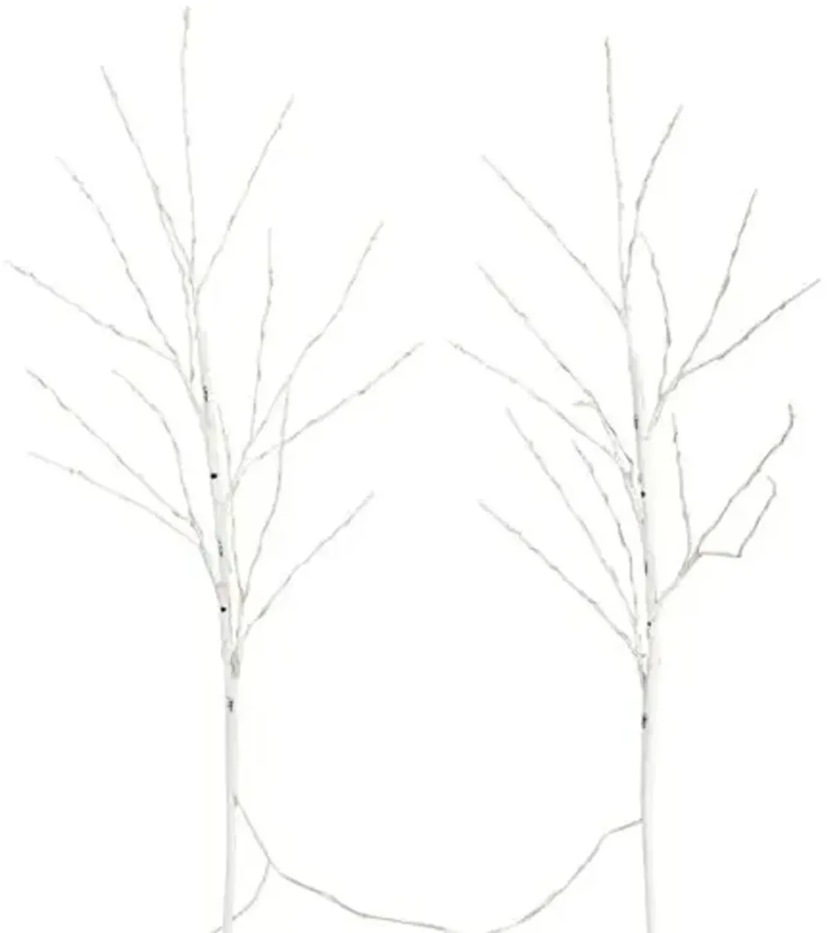 Set of 2 36in. Pre-Lit Artificial White Birch Branches - Green