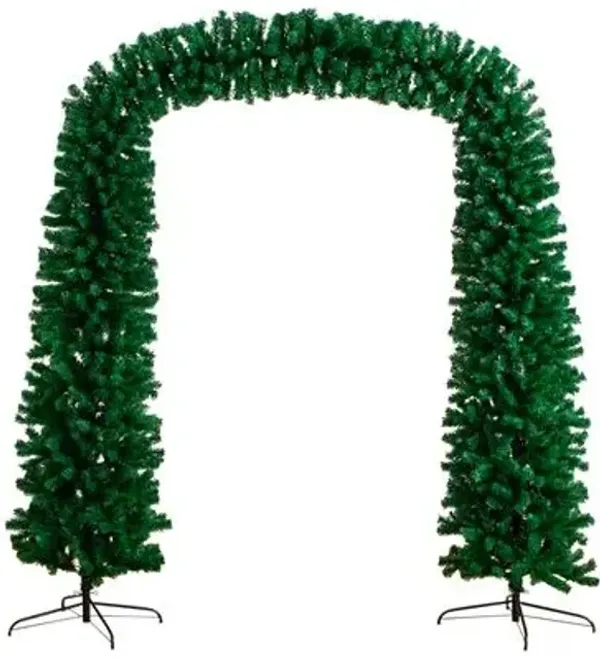 8ft. Pre-Lit Artificial Holiday Green Christmas Pine Archway