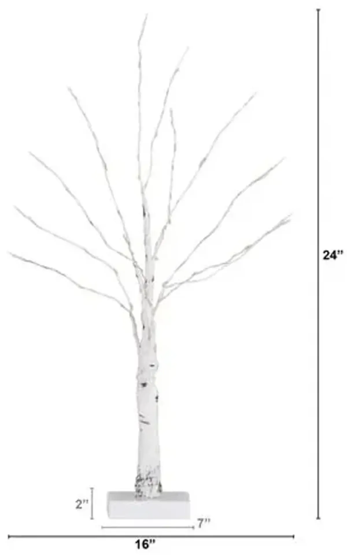 2ft. Pre-Lit Artificial White Birch Tree - Green