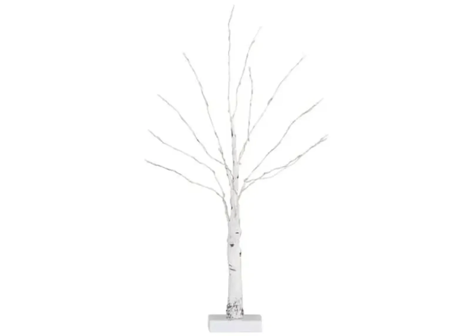 2ft. Pre-Lit Artificial White Birch Tree - Green