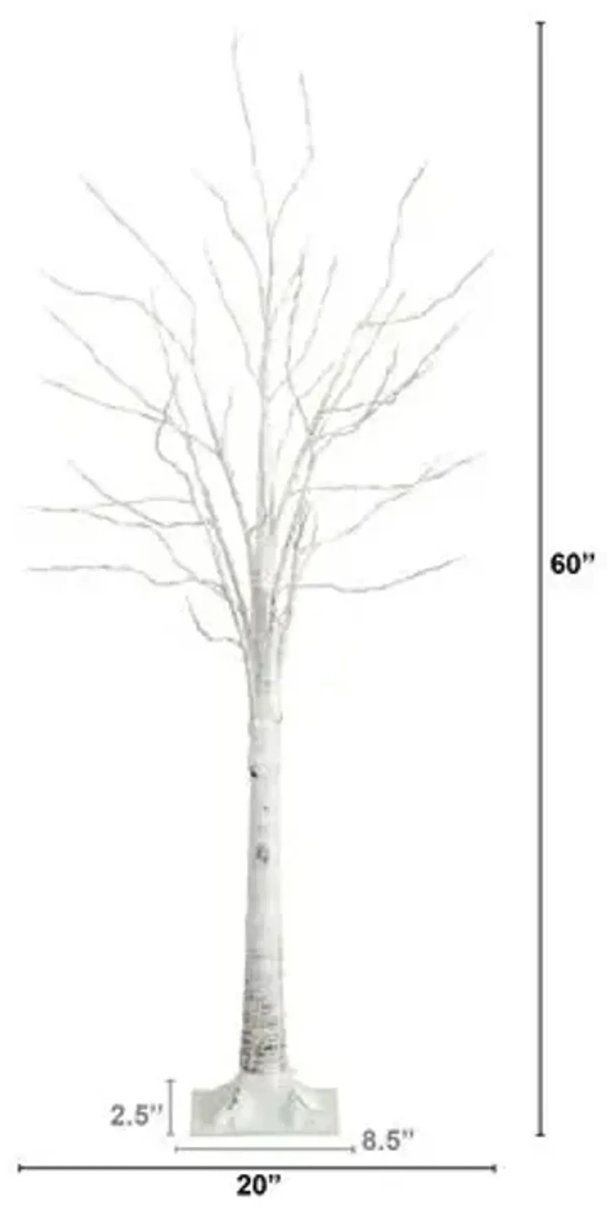 5ft. Pre-Lit Artificial White Birch Tree