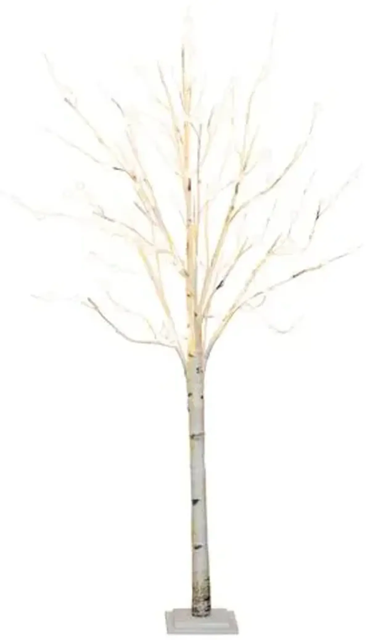 6ft Pre Lit Artificial White Birch Tree - Green