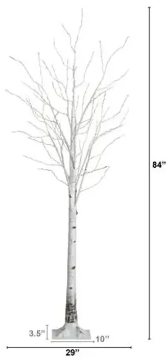 7ft. Pre-Lit Artificial White Birch Tree