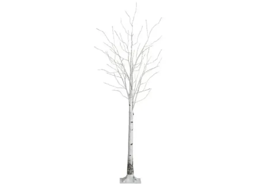 7ft. Pre-Lit Artificial White Birch Tree