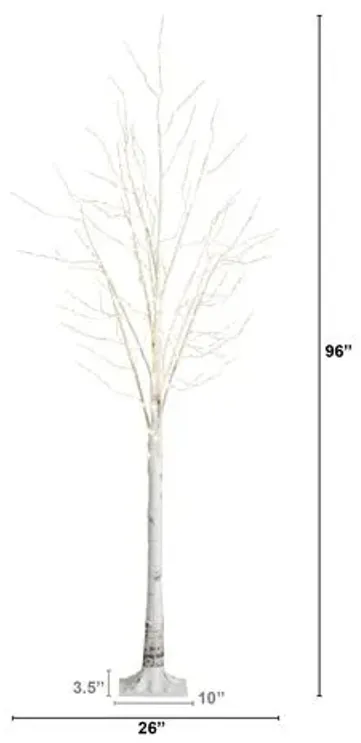 8ft. Pre-Lit Artificial White Birch Tree