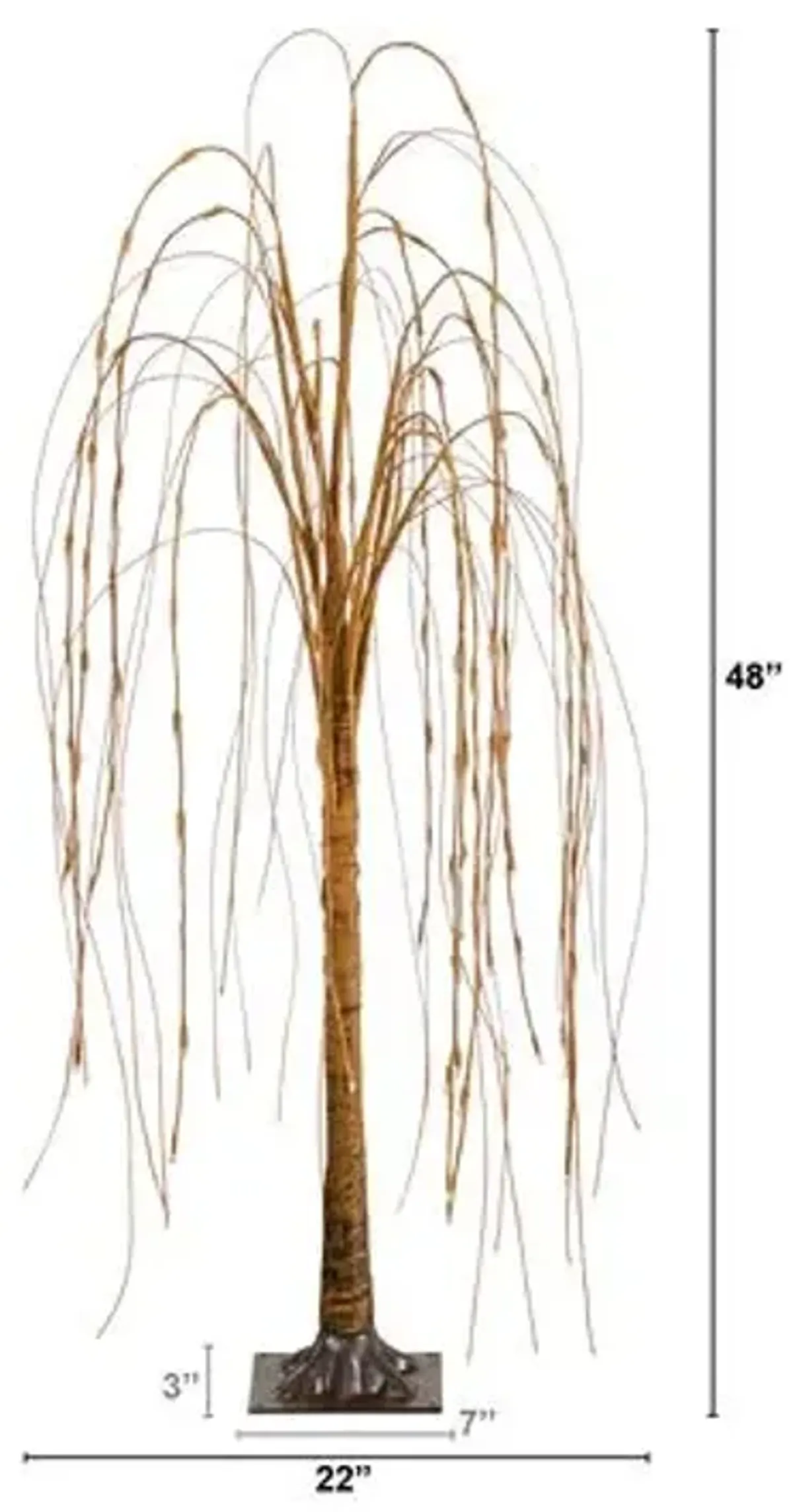 4ft. Pre-Lit Artificial Willow Tree - Brown