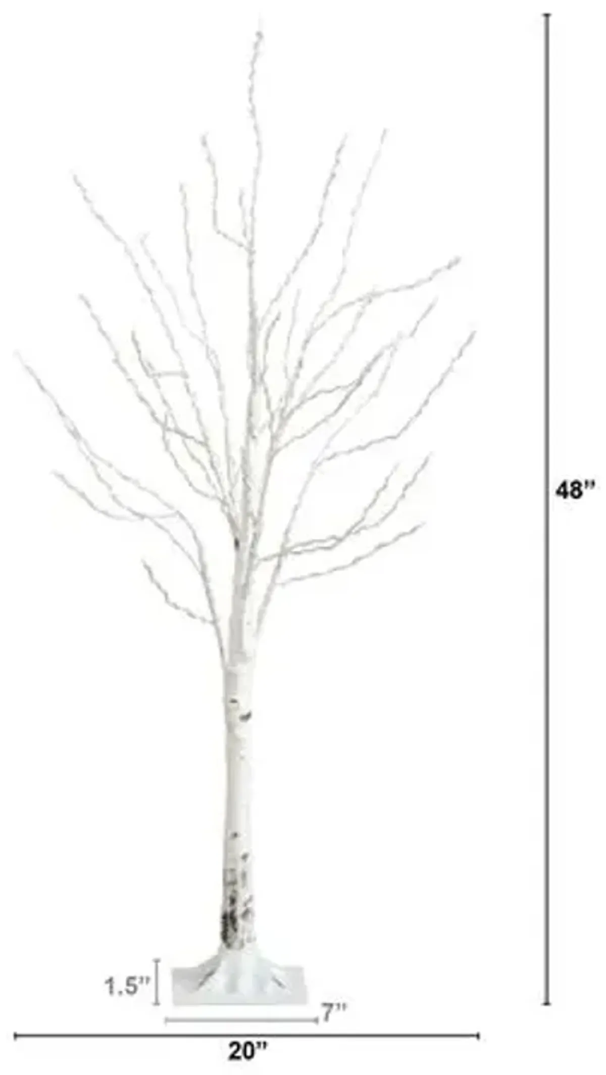 4ft. Pre-Lit Artificial White Birch Tree