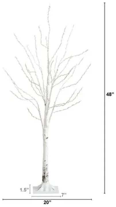 4ft. Pre-Lit Artificial White Birch Tree