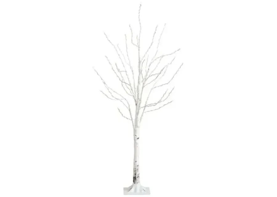 4ft. Pre-Lit Artificial White Birch Tree