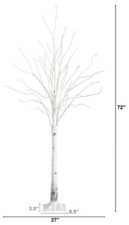 6ft. Pre-Lit Artificial White Birch Tree