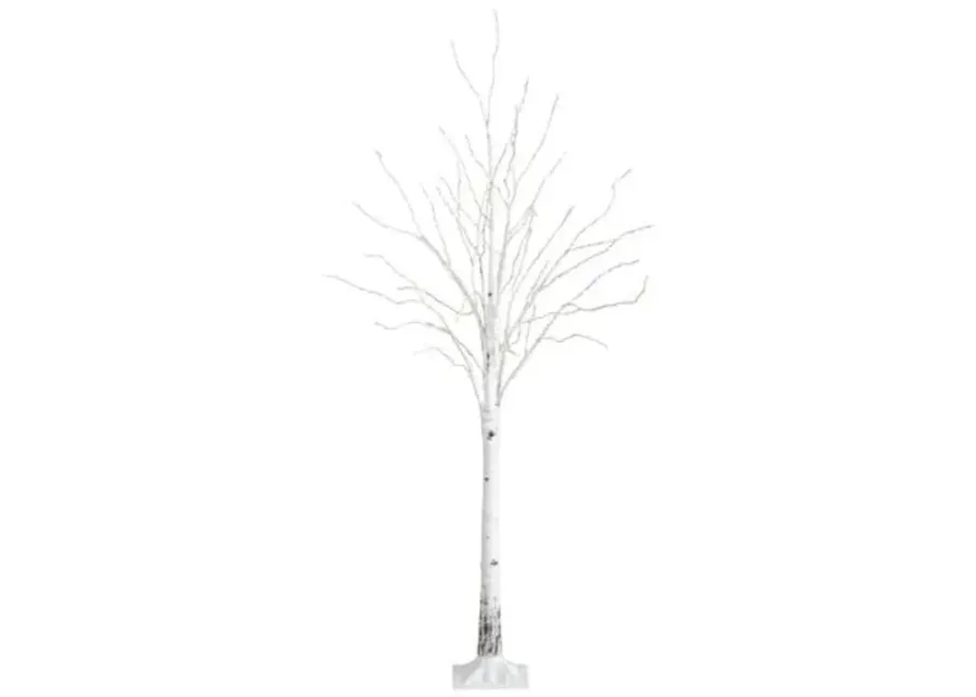 6ft. Pre-Lit Artificial White Birch Tree