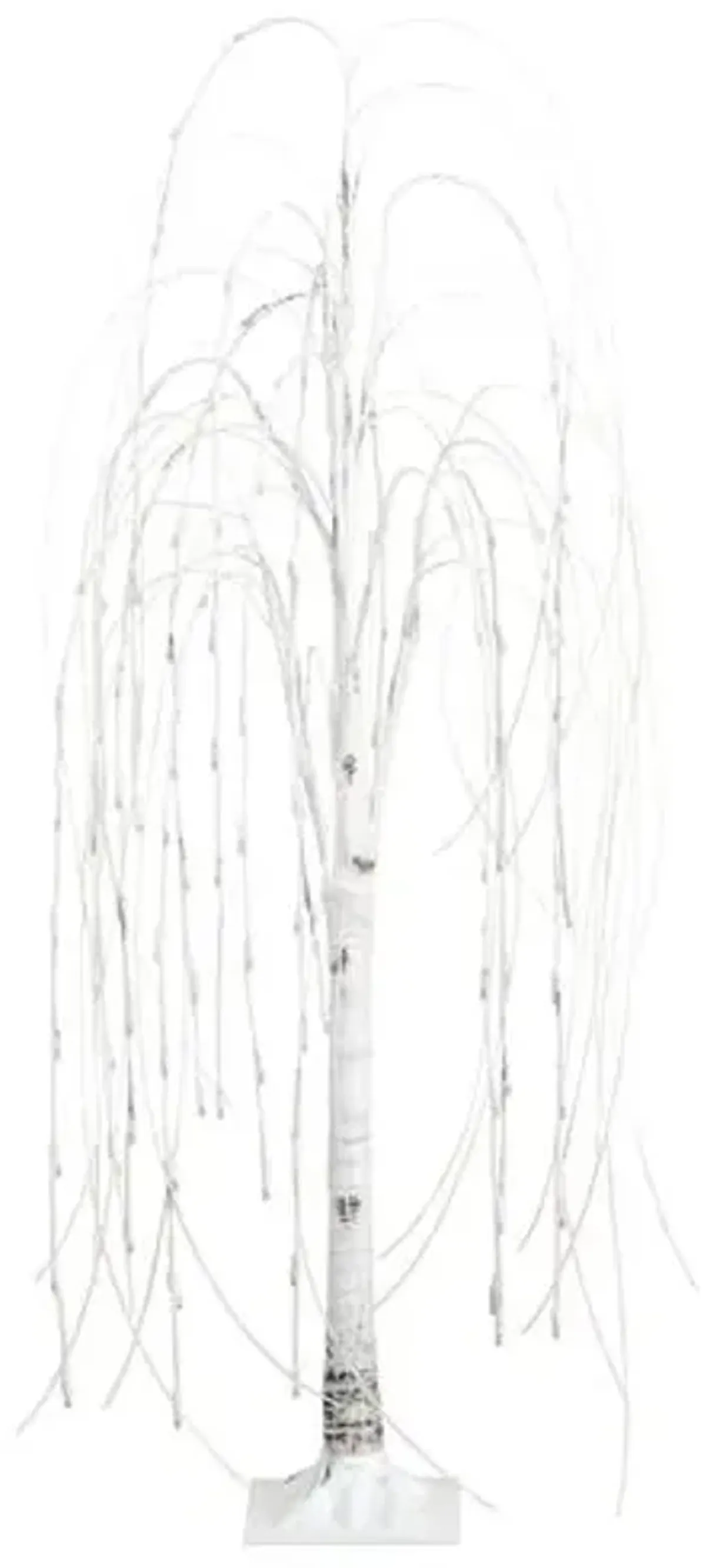 4ft. Pre-Lit Artificial White Weeping Willow Tree