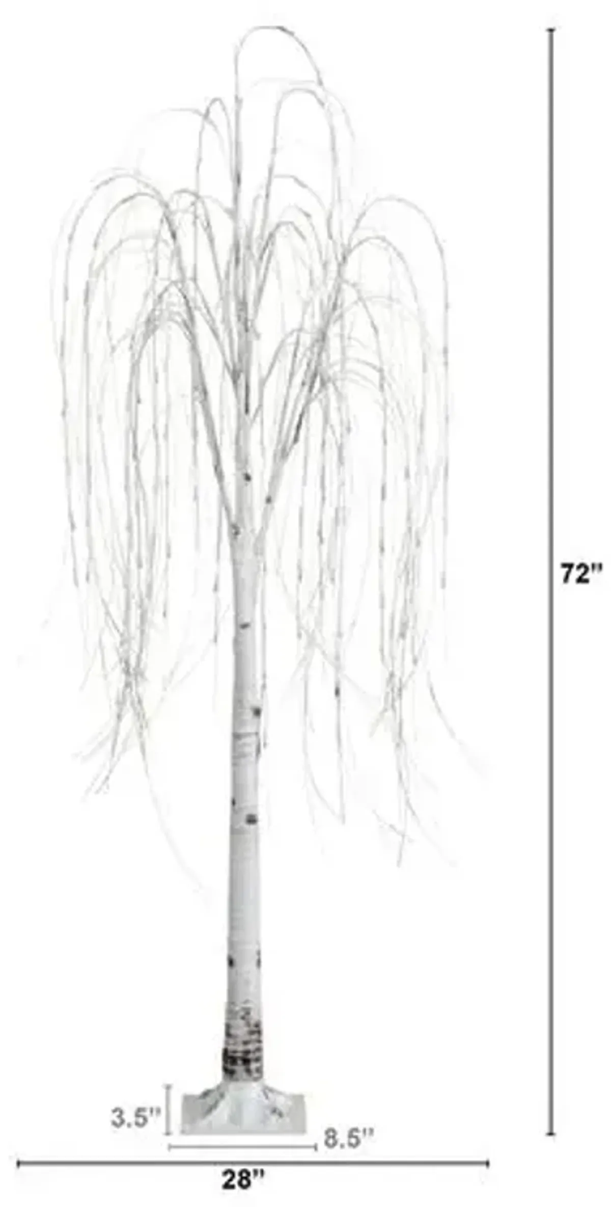 6ft. Pre-Lit Artificial White Weeping Willow Tree