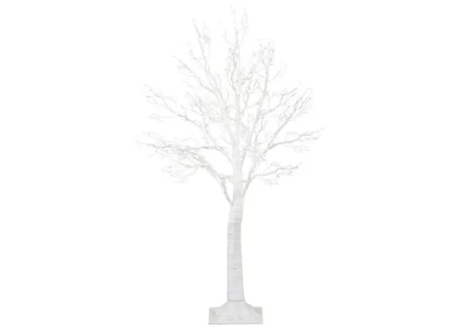 4ft. Pre-Lit Artificial White Twig Tree - Green