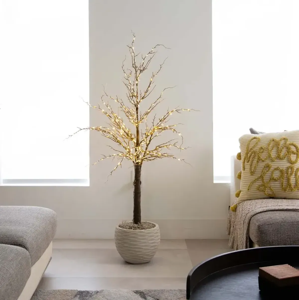 4ft. Pre-Lit Artificial Twig Tree