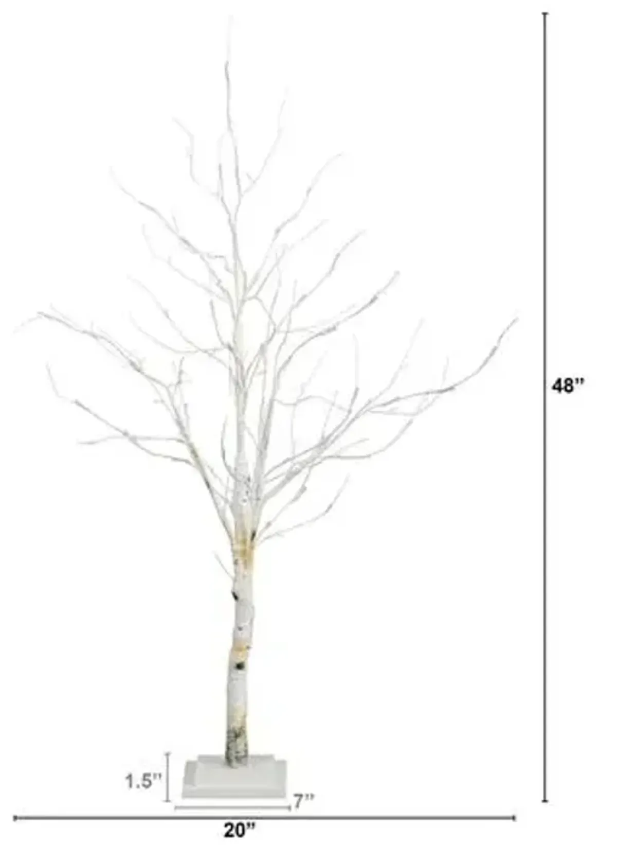 4ft. Pre-Lit Artificial White Birch Tree