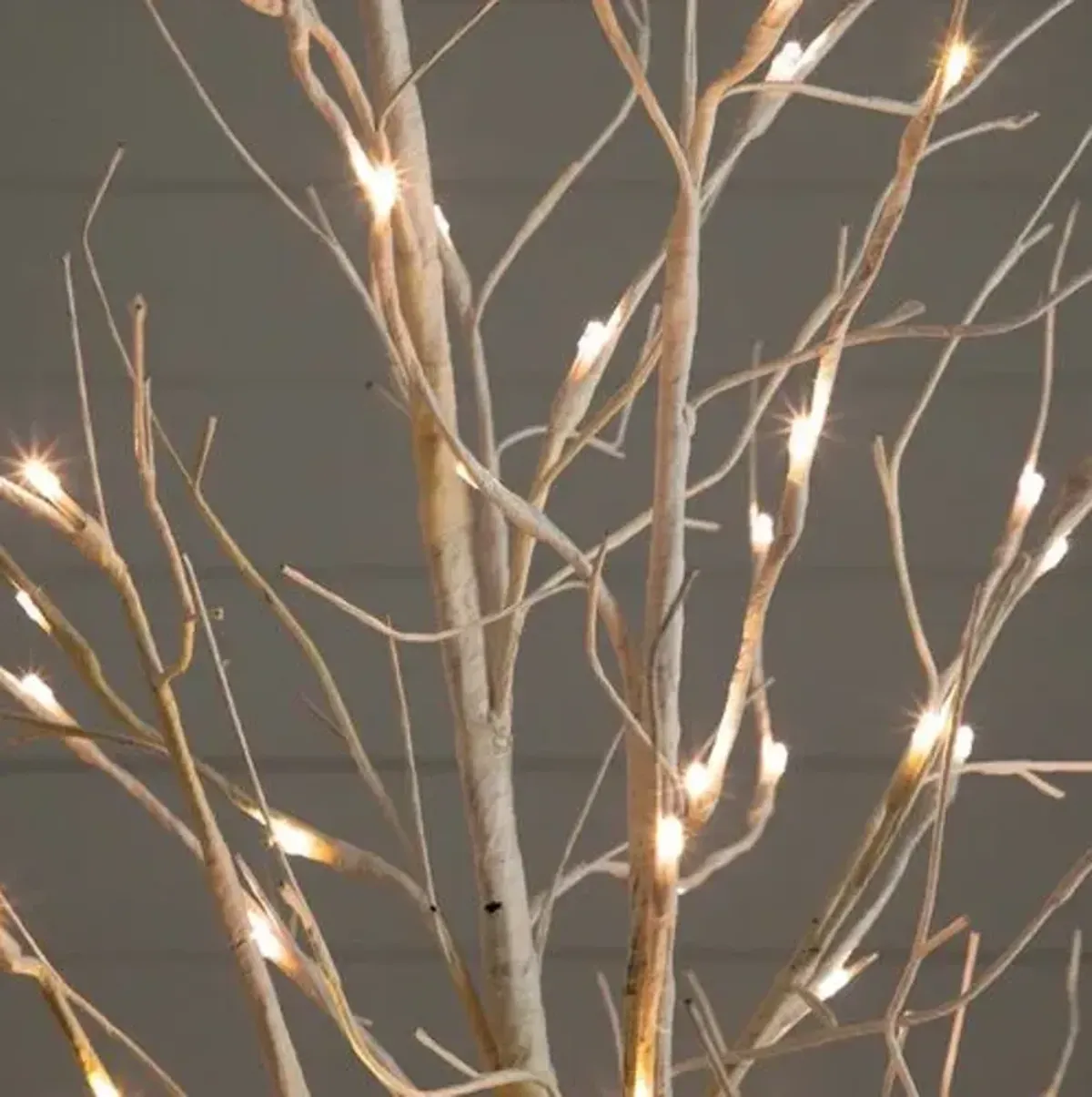 6ft. Pre-Lit Artificial White Birch Tree - Green