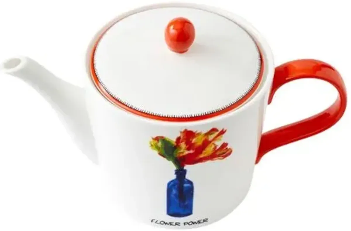 Doodles Teapot - White - Kit Kemp