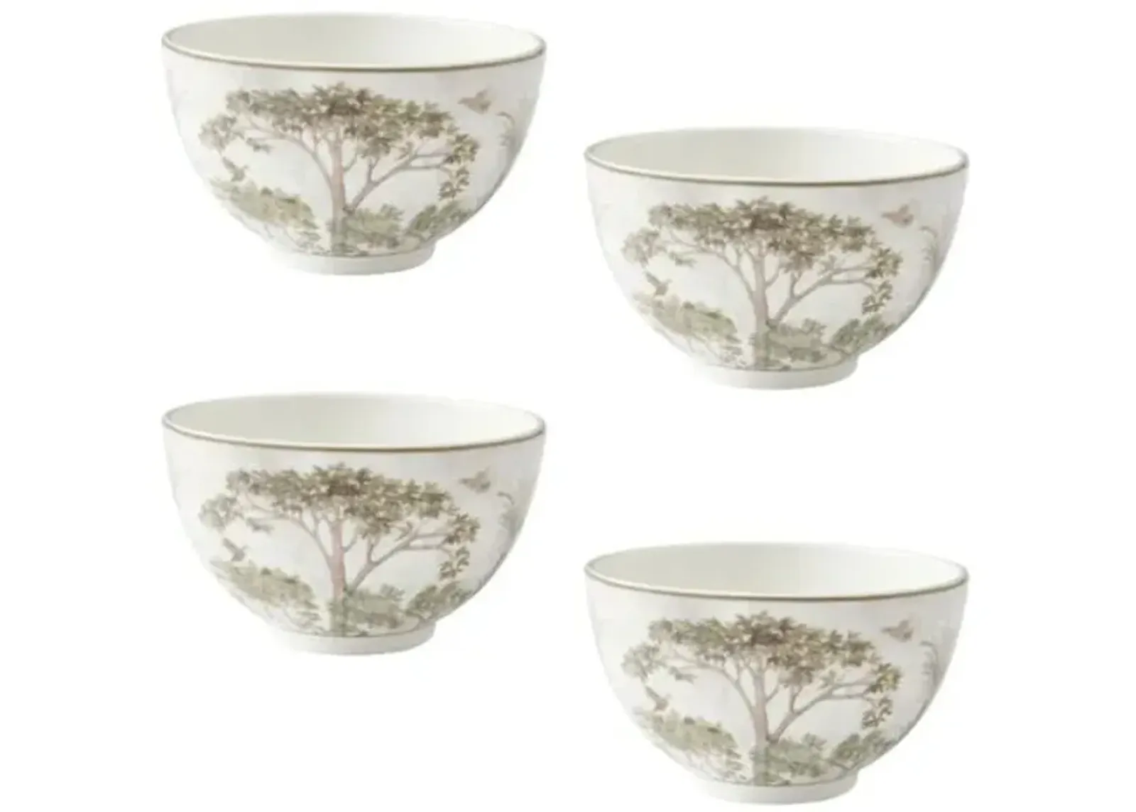 Set of 4 Tall Trees Rice Bowls - Assorted - Kit Kemp - Multi